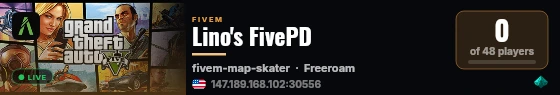 Lino's FivePD live status badge