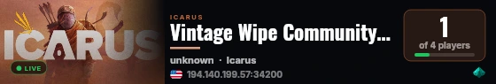 Vintage Wipe Community Server live status badge