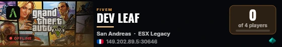 DEV LEAF live status badge