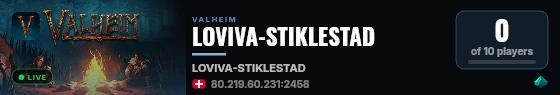 LOVIVA-STIKLESTAD live status badge