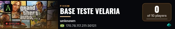 BASE TESTE VELARIA live status badge