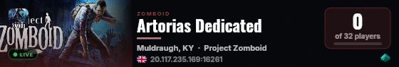 Artorias Dedicated live status badge