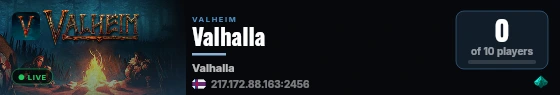 Valhalla live status badge