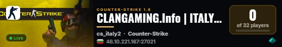 CLANGAMING.Info | ITALY2 ONLY live status badge