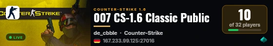 007 CS-1.6 Classic Public live status badge