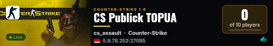 CS Publick TOPUA live status badge