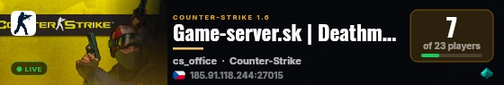 Game-server.sk | Deathmatch live status badge