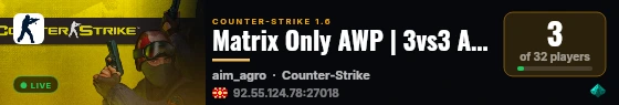 Matrix Only AWP | 3vs3 Arena | HyperHost.DE live status badge