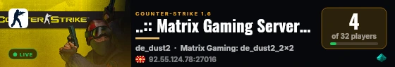 ..:: Matrix Gaming Server ::.. #1  | HyperHost.DE live status badge
