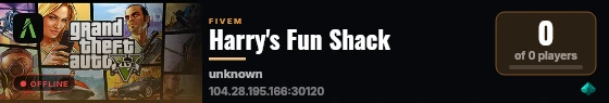 Harry's Fun Shack live status badge