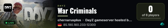 War Criminals live status badge