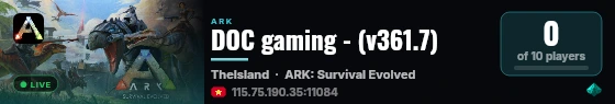 DOC gaming - (v361.7) live status badge