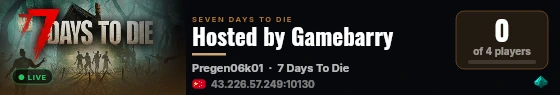 Hosted by Gamebarry live status badge