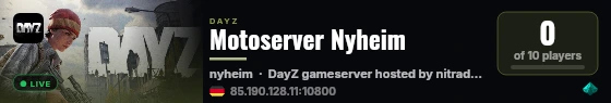 Motoserver Nyheim live status badge