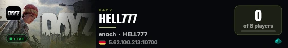 HELL777 live status badge