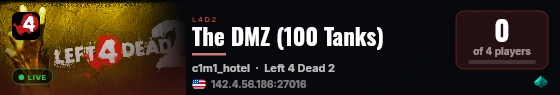 The DMZ (100 Tanks) live status badge