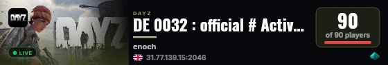 DE 0032 : official # Active Admins : DayZ live status badge