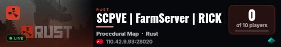 SCPVE | FarmServer | RICK live status badge