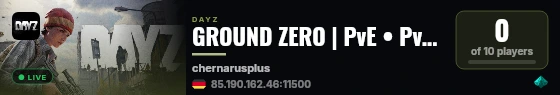 GROUND ZERO | PvE • PvP Zones | Survival | Modded Server | live status badge
