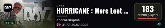 HURRICANE : More Loot \ Active Admins : Vanilla+ live status badge