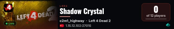 Shadow Crystal live status badge