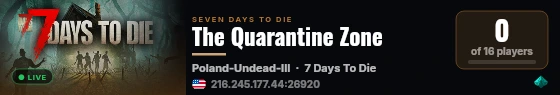 The Quarantine Zone live status badge