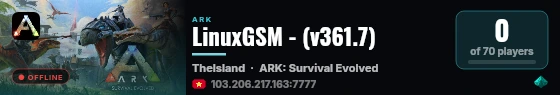 LinuxGSM - (v361.7) live status badge