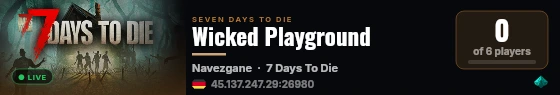Wicked Playground live status badge