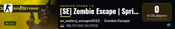 [SE] Zombie Escape | Spring eller dö live status badge