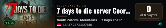 7 days to die server Coordination station live status badge