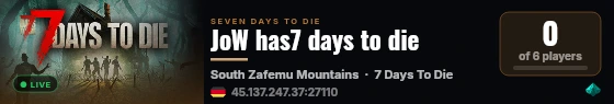 JoW has7 days to die live status badge
