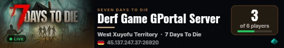 Derf Game GPortal Server live status badge