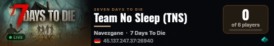 Team No Sleep (TNS) live status badge