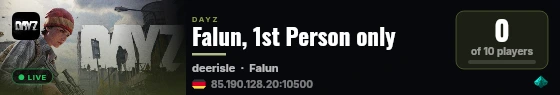 Falun, 1st Person only live status badge