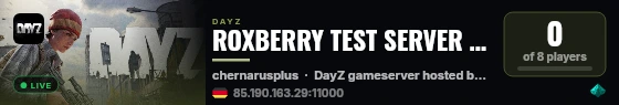 ROXBERRY TEST SERVER NITRADO live status badge