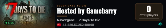 Hosted by Gamebarry live status badge