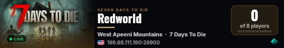 Redworld live status badge