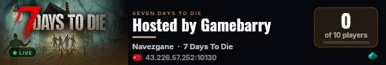 Hosted by Gamebarry live status badge