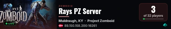 Rays PZ Server live status badge