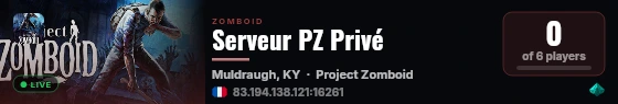 Serveur PZ Privé live status badge
