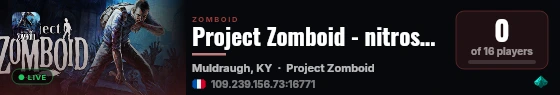 Project Zomboid - nitroserv.games live status badge
