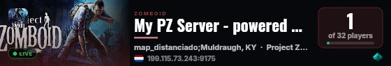 My PZ Server - powered by Sophie live status badge
