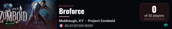 Broforce live status badge