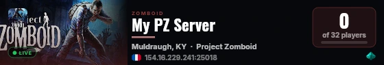 My PZ Server live status badge