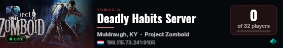 Deadly Habits Server live status badge