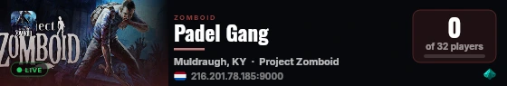 Padel Gang live status badge