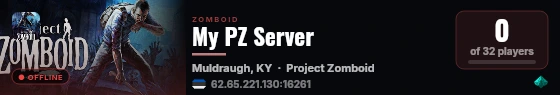 My PZ Server live status badge