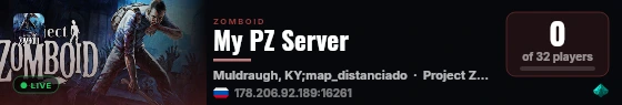 My PZ Server live status badge