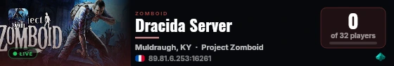 Dracida Server live status badge