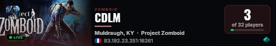 CDLM live status badge